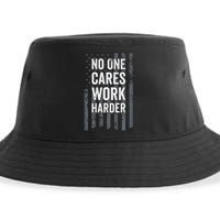 No One Cares Work Harder Motivational Workout Gym ON BACK Sustainable Bucket Hat