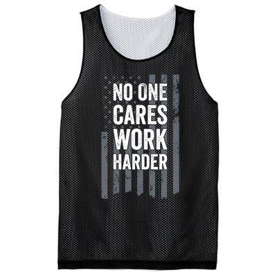 No One Cares Work Harder Motivational Workout Funny Gym Mesh Reversible Basketball Jersey Tank