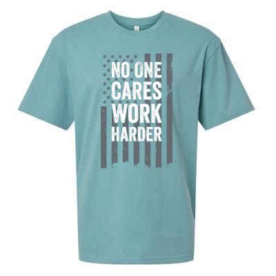 No One Cares Work Harder Motivational Workout Funny Gym Sueded Cloud Jersey T-Shirt