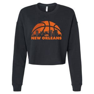 New Orleans City Skyline Louisiana Basketball Fan Jersey Cropped Pullover Crew