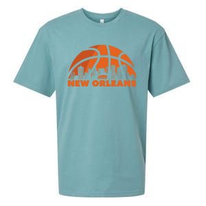 New Orleans City Skyline Louisiana Basketball Fan Jersey Sueded Cloud Jersey T-Shirt