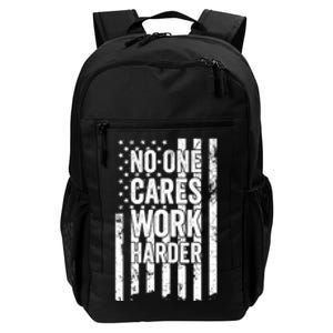 No One Cares Work Harder Motivational Workout Gym Daily Commute Backpack