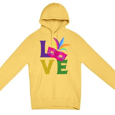 New Orlean Carnival Pink Mask Party Outfit Love Mardi Gras Gift Premium Pullover Hoodie