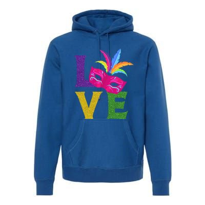 New Orlean Carnival Pink Mask Party Outfit Love Mardi Gras Gift Premium Hoodie