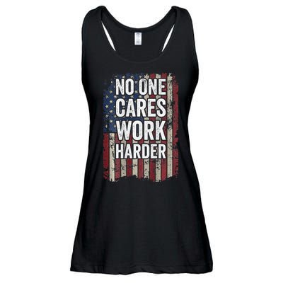 No One Cares Work Harder Gym Motivational Workout Ladies Essential Flowy Tank