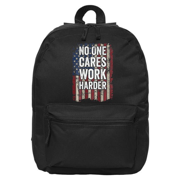 No One Cares Work Harder Gym Motivational Workout 16 in Basic Backpack