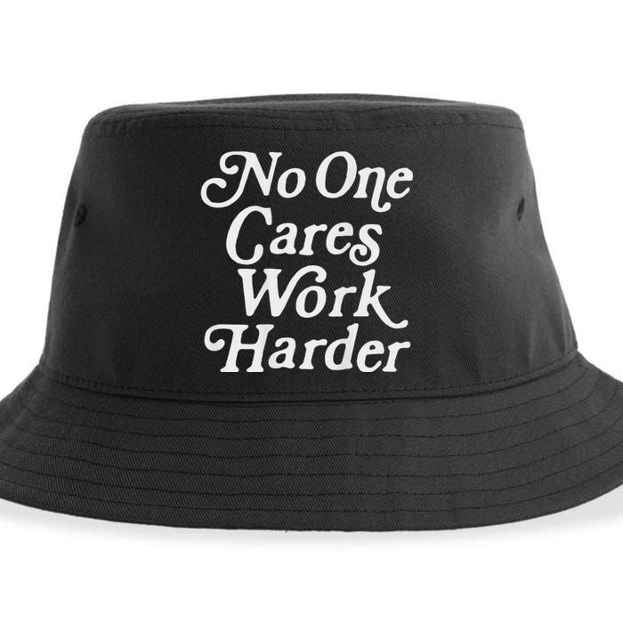 No One Cares Work Harder Gym Motivation Sustainable Bucket Hat