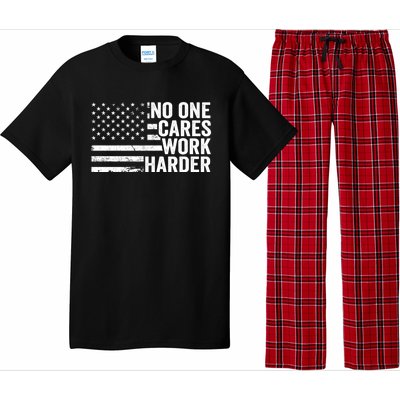 No One Cares Work Harder Fitness Motivational Workout Gym Cool Gift Pajama Set