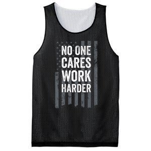 No One Cares Work Harder Motivational Workout Gym ON BACK Mesh Reversible Basketball Jersey Tank