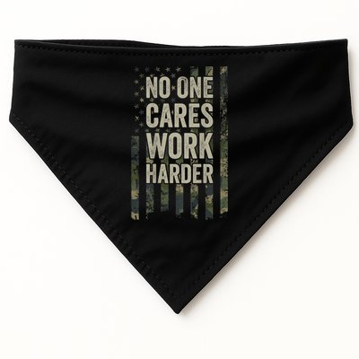 No One Cares Work Harder Motivational Workout Gym USA-Made Doggie Bandana
