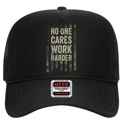 No One Cares Work Harder Motivational Workout Gym Trucker Hat