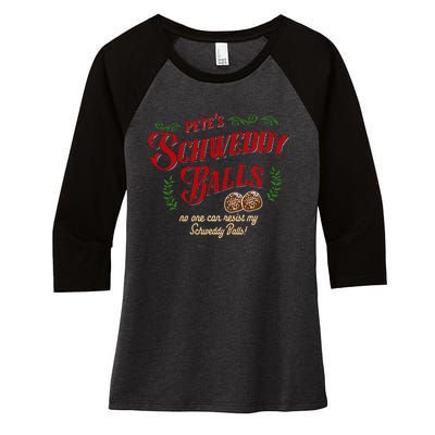 No One Can Resist My Schweddy Balls! Funny Christmas Design Women's Tri-Blend 3/4-Sleeve Raglan Shirt