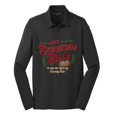 No One Can Resist My Schweddy Balls! Funny Christmas Design Silk Touch Performance Long Sleeve Polo