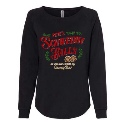 No One Can Resist My Schweddy Balls! Funny Christmas Design Womens California Wash Sweatshirt