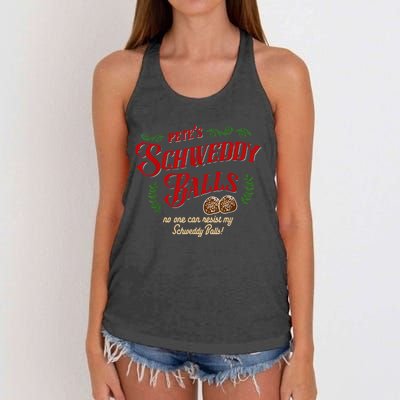 No One Can Resist My Schweddy Balls! Funny Christmas Design Women's Knotted Racerback Tank