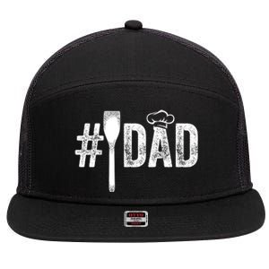 Number One Cooking Dad For Fathers Day #1 Daddy 7 Panel Mesh Trucker Snapback Hat