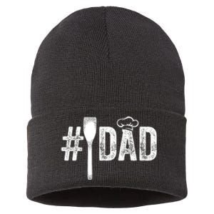 Number One Cooking Dad For Fathers Day #1 Daddy Sustainable Knit Beanie