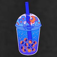 Nocturn Boba Tea 7 Panel Mesh Trucker Snapback Hat