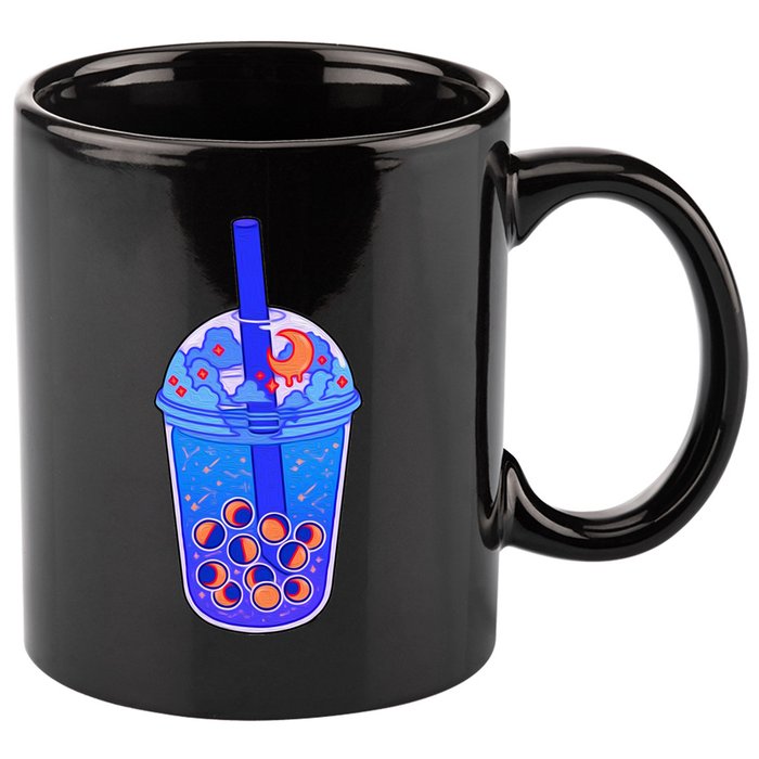 Nocturn Boba Tea 11oz C Handle Ceramic Mug