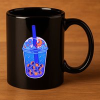 Nocturn Boba Tea 11oz C Handle Ceramic Mug