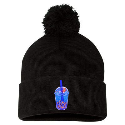 Nocturn Boba Tea Pom Pom 12in Knit Beanie