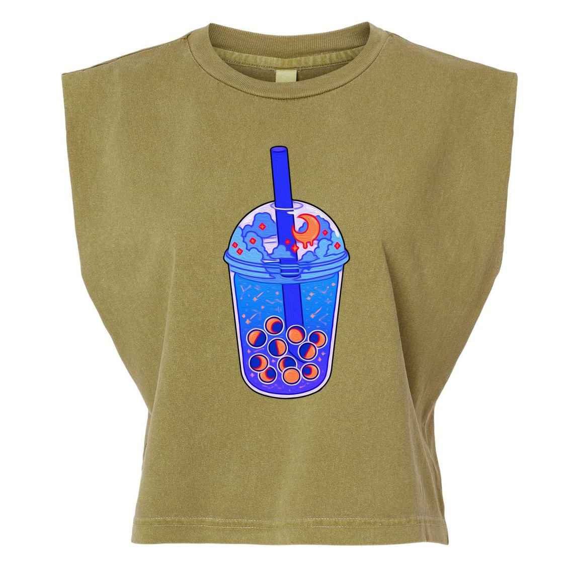 Nocturn Boba Tea Garment-Dyed Women's Muscle Tee