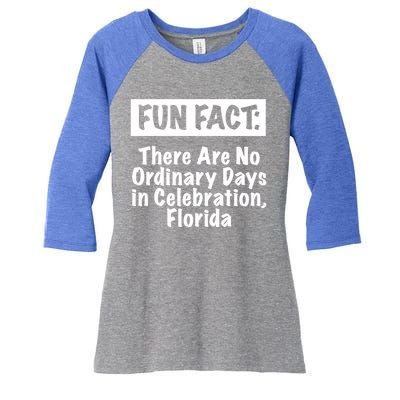 No Ordinary Days In Celebration Florida Pun Fl Joke Gift Women's Tri-Blend 3/4-Sleeve Raglan Shirt