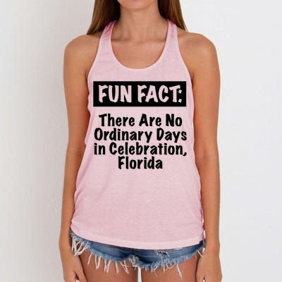 No Ordinary Days In Celebration Florida Pun Fl Joke Gift Women's Knotted Racerback Tank