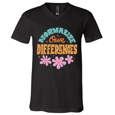 Normalize Our Differences V-Neck T-Shirt