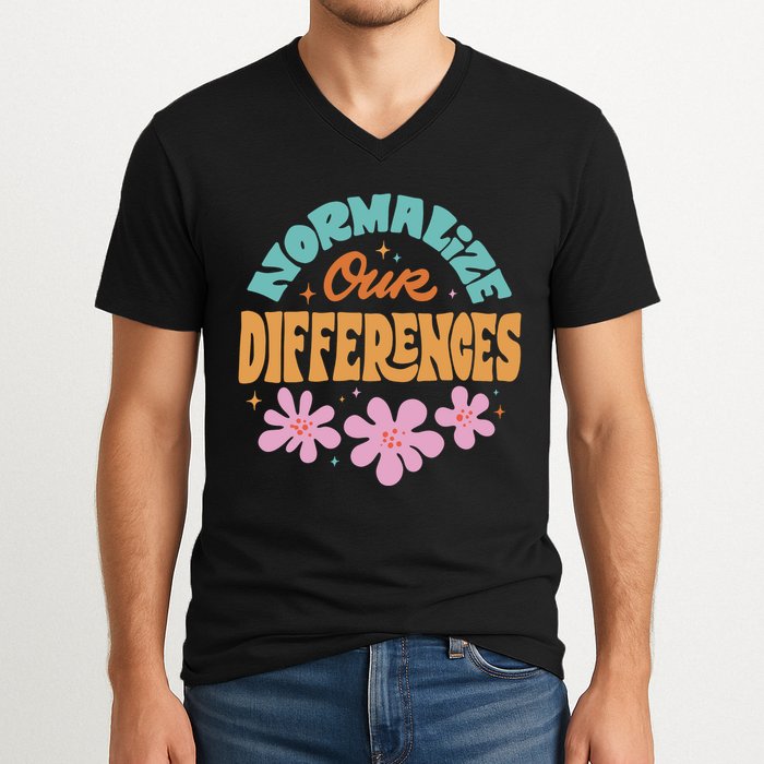 Normalize Our Differences V-Neck T-Shirt