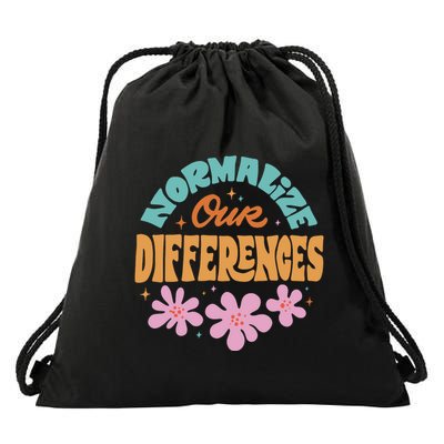 Normalize Our Differences Drawstring Bag