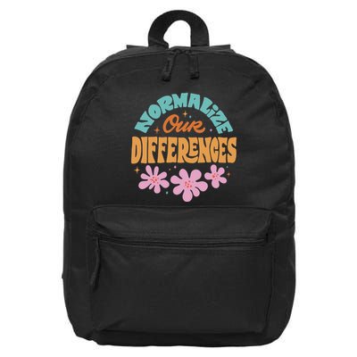 Normalize Our Differences 16 in Basic Backpack