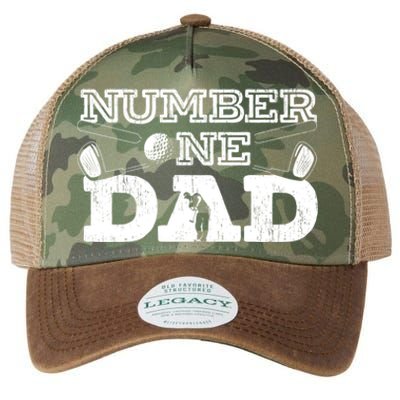 Number One Dad Golf Father Golfing Daddy Gift Legacy Tie Dye Trucker Hat