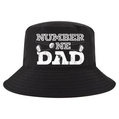 Number One Dad Golf Father Golfing Daddy Gift Cool Comfort Performance Bucket Hat