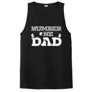 Number One Dad Golf Father Golfing Daddy Gift PosiCharge Competitor Tank