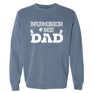 Number One Dad Golf Father Golfing Daddy Gift Garment-Dyed Sweatshirt