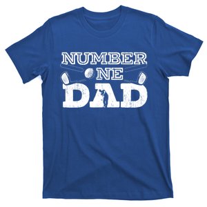 Number One Dad Golf Father Golfing Daddy Gift T-Shirt