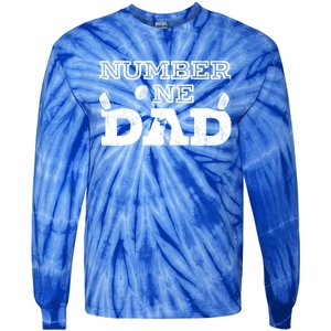 Number One Dad Golf Father Golfing Daddy Gift Tie-Dye Long Sleeve Shirt