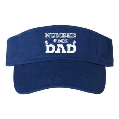 Number One Dad Golf Father Golfing Daddy Gift Valucap Bio-Washed Visor