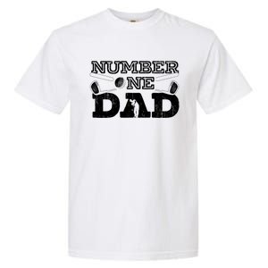 Number One Dad Golf Father Golfing Daddy Gift Garment-Dyed Heavyweight T-Shirt