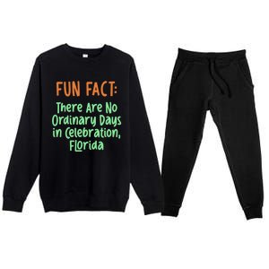 No Ordinary Days In Celebration Florida Pun Fl Joke Cool Gift Premium Crewneck Sweatsuit Set