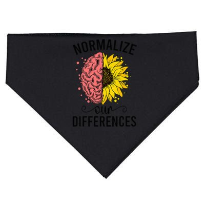 Normalize Our Differences Neurodiversity Neurodivergent USA-Made Doggie Bandana