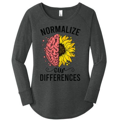 Normalize Our Differences Neurodiversity Neurodivergent Women's Perfect Tri Tunic Long Sleeve Shirt