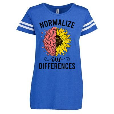 Normalize Our Differences Neurodiversity Neurodivergent Enza Ladies Jersey Football T-Shirt