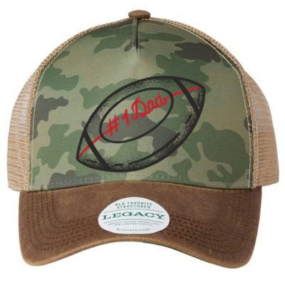 Number One Dad Football Gift Legacy Tie Dye Trucker Hat
