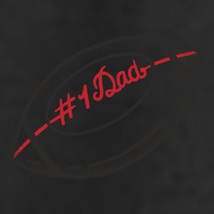 Number One Dad Football Gift 7 Panel Mesh Trucker Snapback Hat