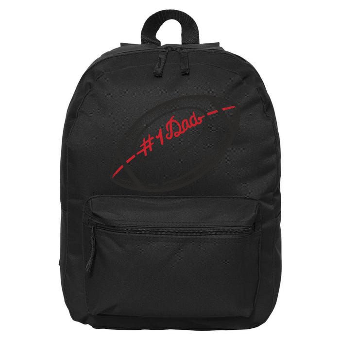 Number One Dad Football Gift 16 in Basic Backpack