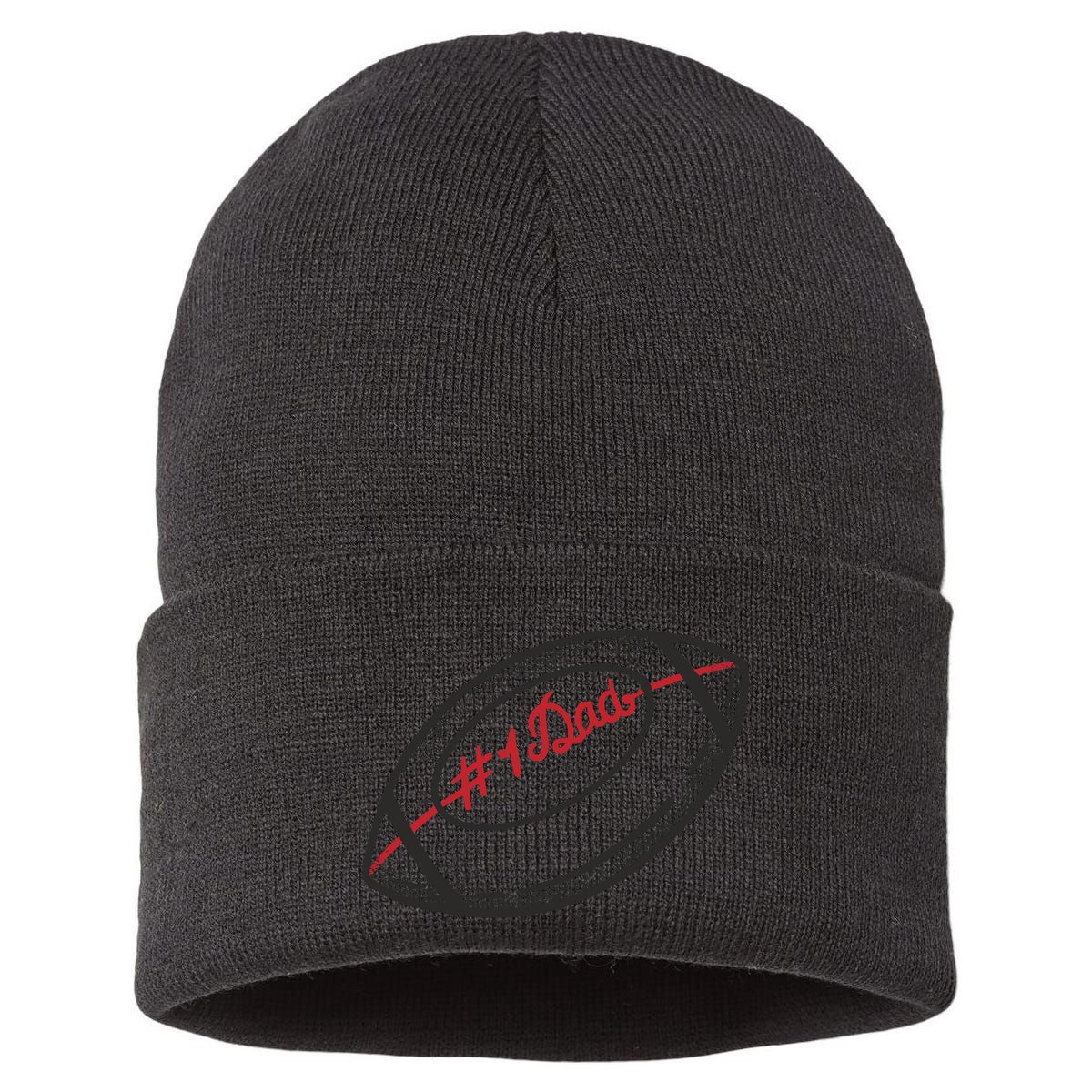 Number One Dad Football Gift Sustainable Knit Beanie