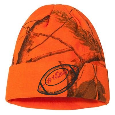 Number One Dad Football Gift Kati Licensed 12" Camo Beanie