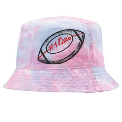 Number One Dad Football Gift Tie-Dyed Bucket Hat